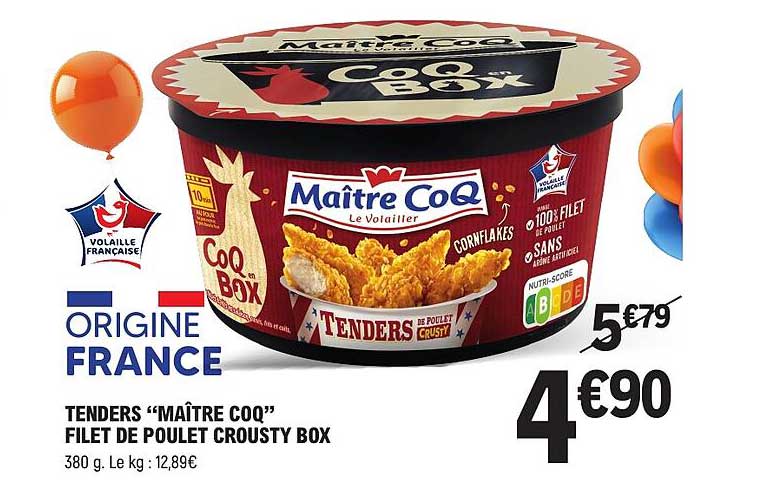 TENDERS “MAÎTRE COQ” FILET DE POULET CROUSTY BOX