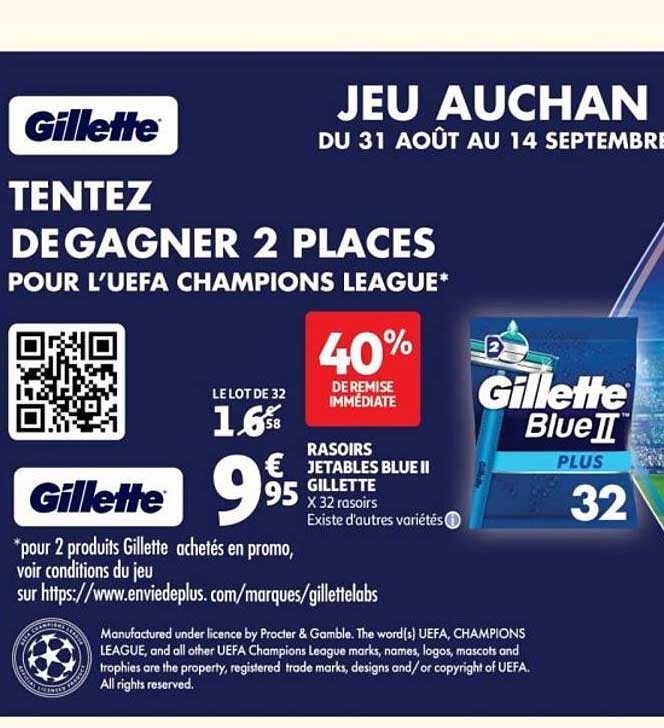 TENTEZ DE GAGNER 2 PLACES POUR L'UEFA CHAMPIONS LEAGUE*