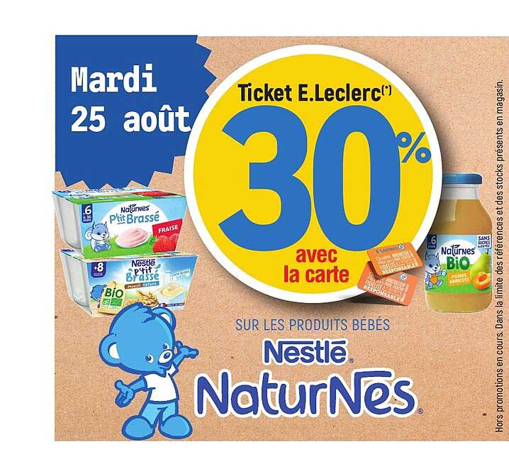 Ticket E.Leclerc(-) 30% avec la carte