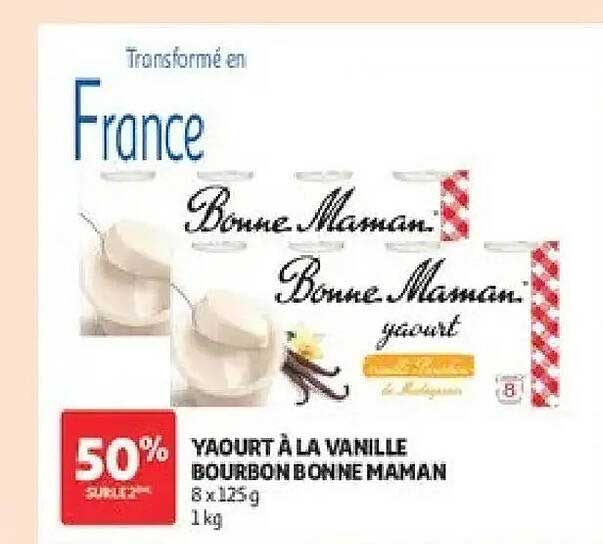 Transformé en France Bonne Maman yaourt à la vanille Bourbon Bonne Maman
