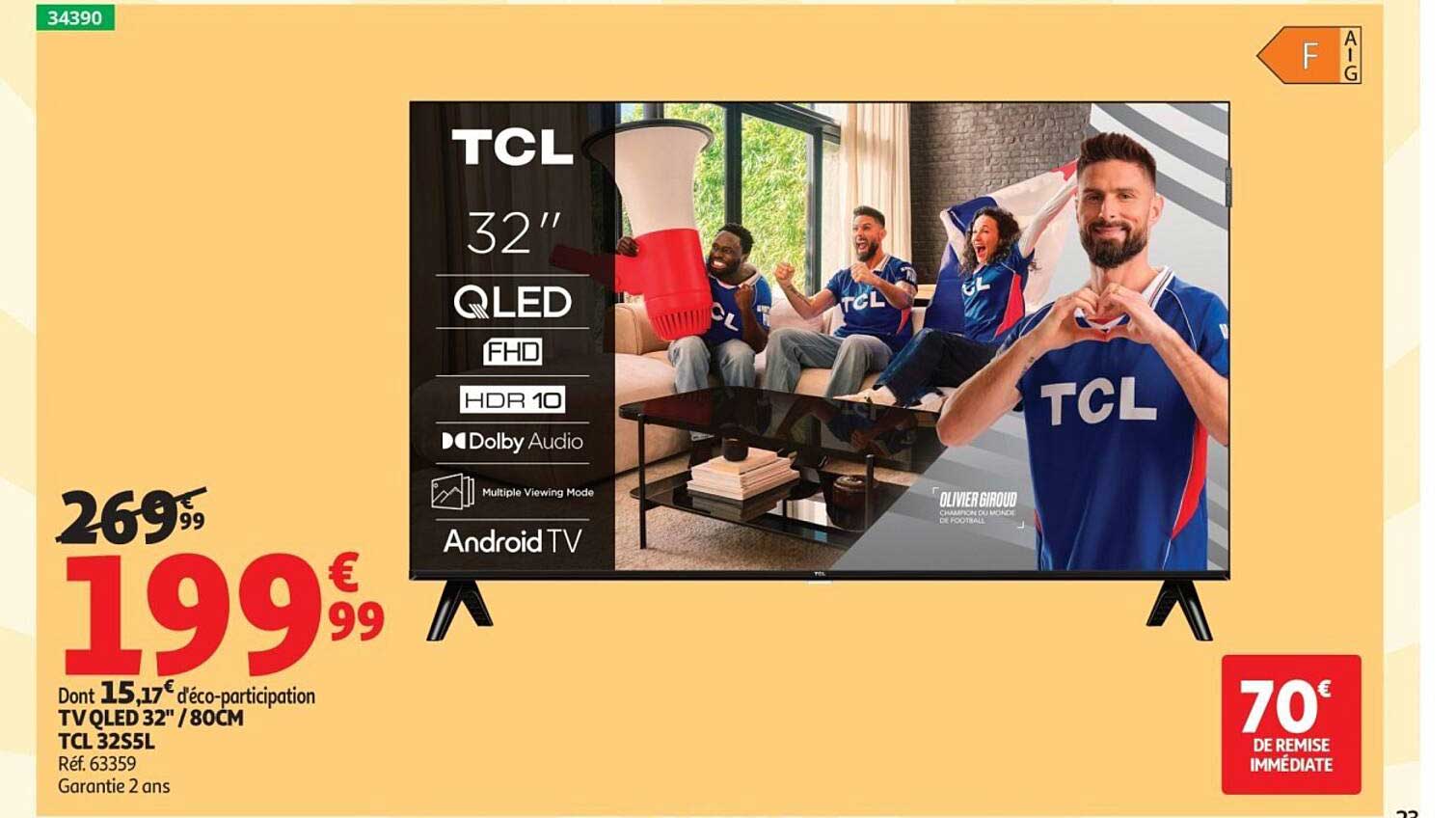 TV QLED 32'' / 80CM TCL 32S5L