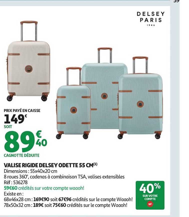 VALISE RIGIDE DELSEY ODETTE 55 CM
