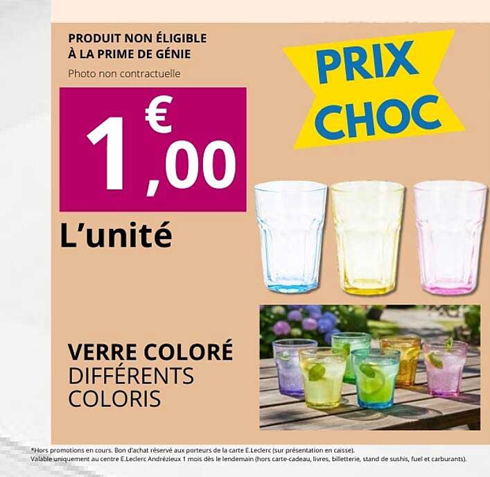 VERRE COLORÉ DIFFÉRENTS COLORIS