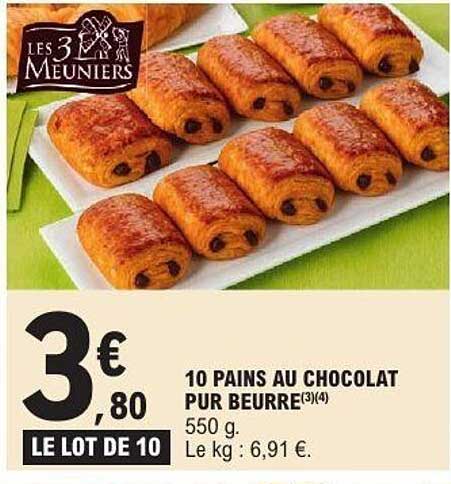 10 PAINS AU CHOCOLAT PUR BEURRE
