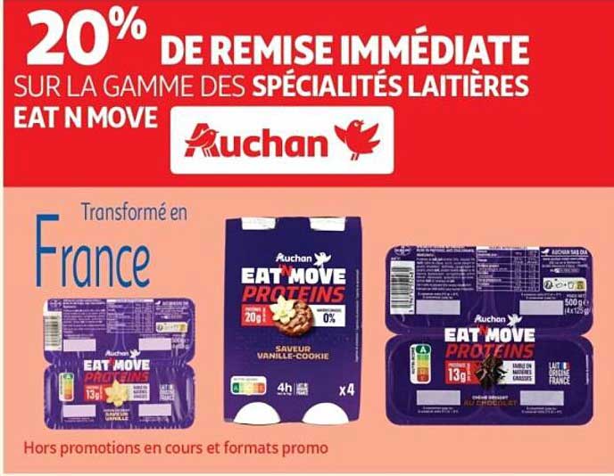20% DE REMISE IM MÉDIATE SUR LA GAMME DES SPÉCIALITÉS LAITIÈRES EAT N MOVE