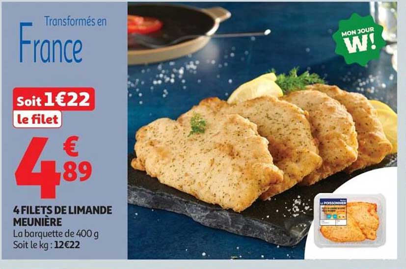 4 FILETS DE LIMANDE MEUNIÈRE