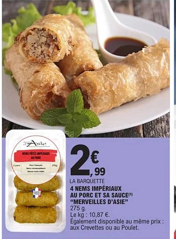 4 NEMS IMPÉRIAUX AU PORC ET SA SAUCE "MERVEILLES D’ASIE"
