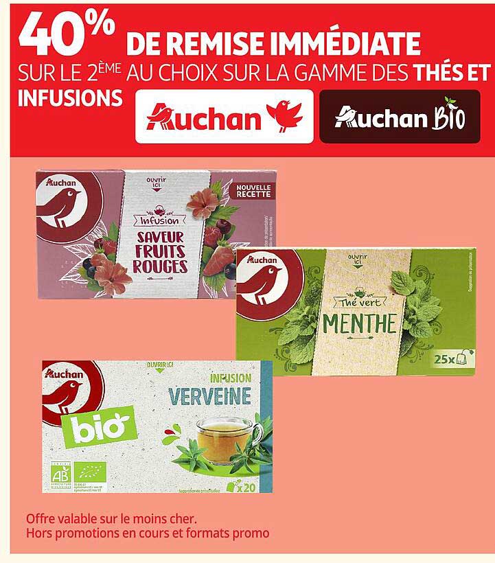 40% DE REMISE IMMEDIATE SUR LE 2ÈME AU CHOIX SUR LA GAMME DES THÉS ET INFUSIONS