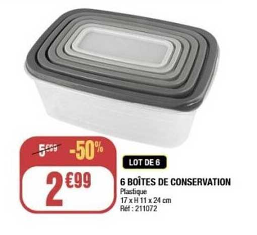 6 BOÎTES DE CONSERVATION