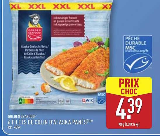 6 FILETS DE COLIN D'ALASKA PANÉS