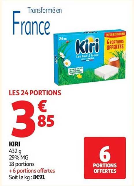 6 PORTIONS OFFERTES