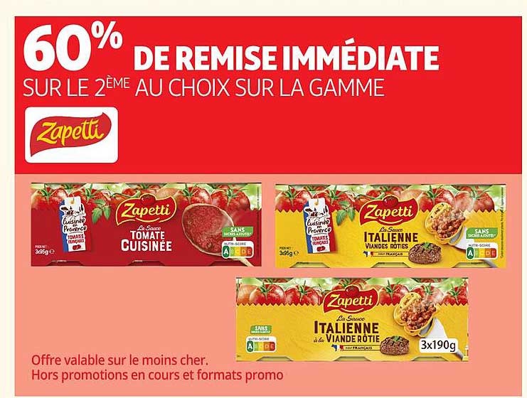60% DE REMISE IMMEDIATE SUR LE 2ÈME AU CHOIX SUR LA GAMME