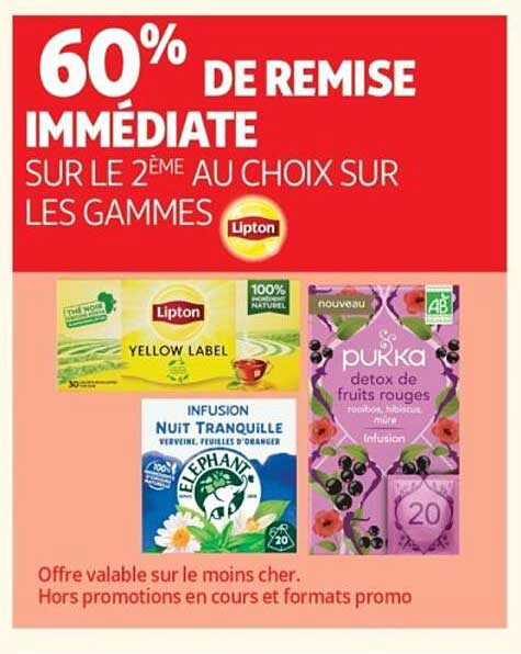 60% DE REMISE IMMINENTE SUR LE 2ÈME AU CHOIX SUR LES GAMMES