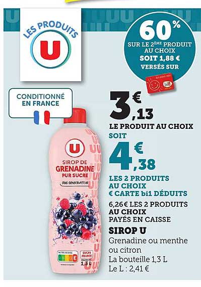 60% SUR LE 2ÈME PRODUIT AU CHOIX
