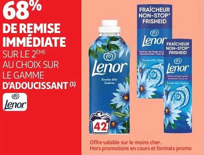 68% DE REMISE IMMÉDIATE SUR LE 2ÈME AU CHOIX SUR LE GAMME D'ADOUCISSANT
