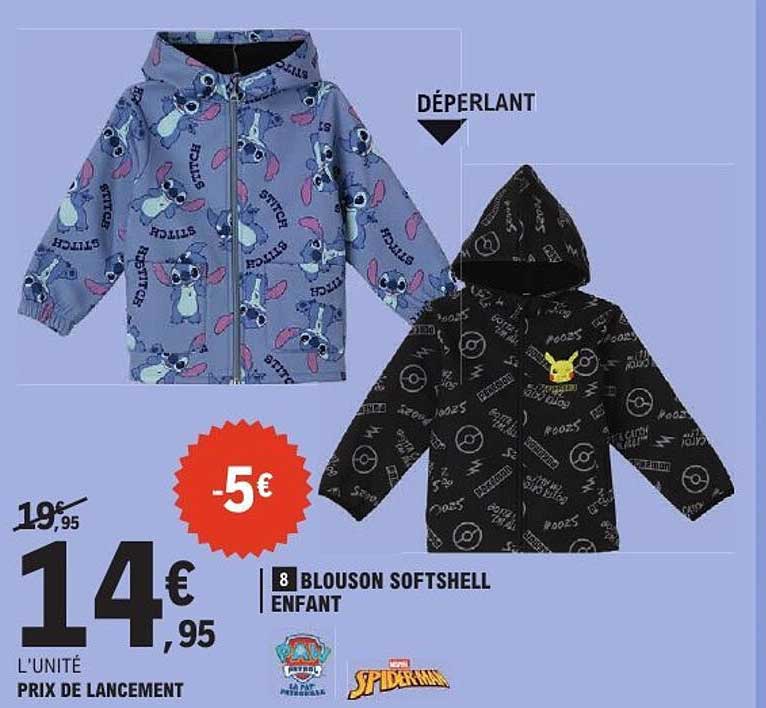 8 BLOUSON SOFTSHELL ENFANT