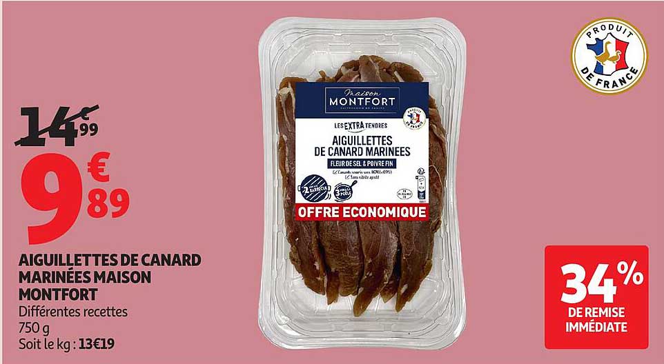 AIGUILLETTES DE CANARD MARINEES MAISON MONTFORT