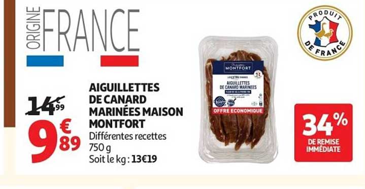 AIGUILLETTES DE CANARD MARINÉES MAISON MONTFORT