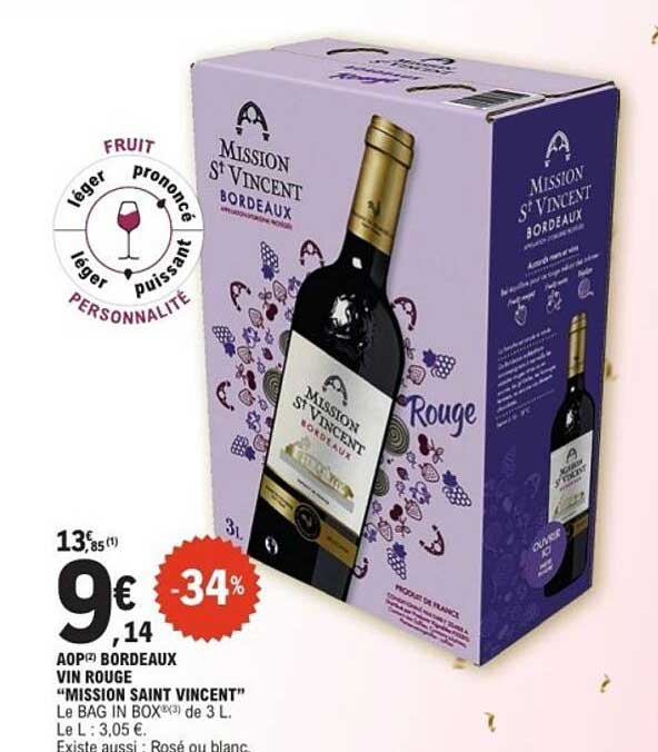 AOP Bordeaux Vin Rouge "Mission Saint Vincent"