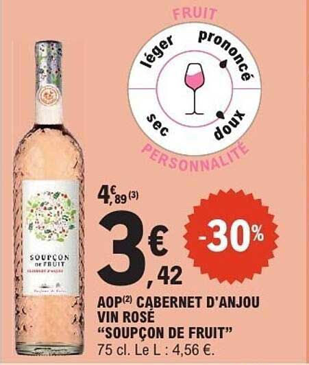 AOP(2) CABERNET D'ANJOU VIN ROSE “SOUPÇON DE FRUIT”