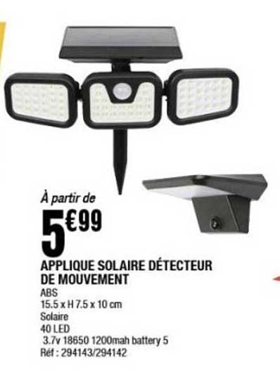 APPLIQUE SOLAIRE DÉTECTEUR DE MOUVEMENT