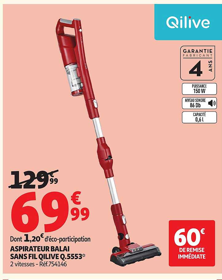ASPIRATEUR BALAI SANS FIL QILIVE Q.5553*