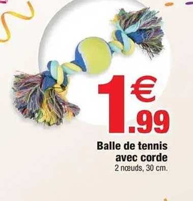 Balle de tennis avec corde