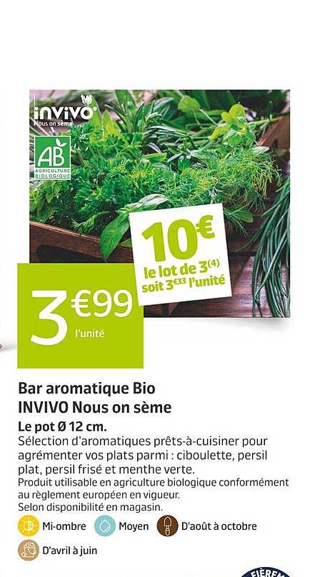 Bar aromatique Bio INVIVO Nous on sème
