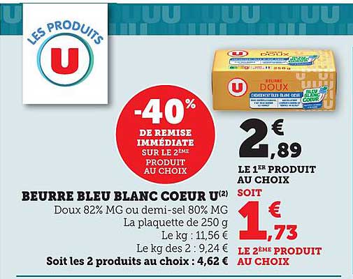 BEURRE BLEU BLANC COEUR U
