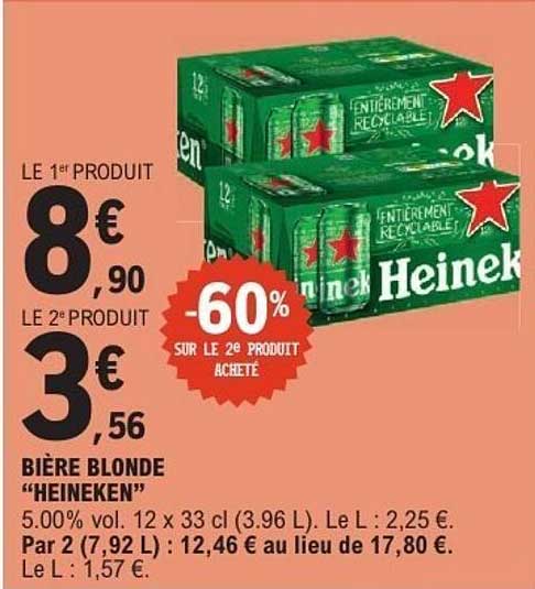 BIÈRE BLONDE "HEINEKEN"