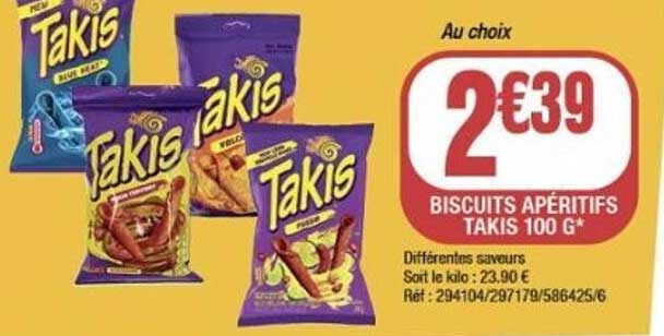BISCUITS APÉRITIFS TAKIS 100 G*