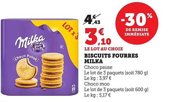 BISCUITS FOUILLES MILKA
