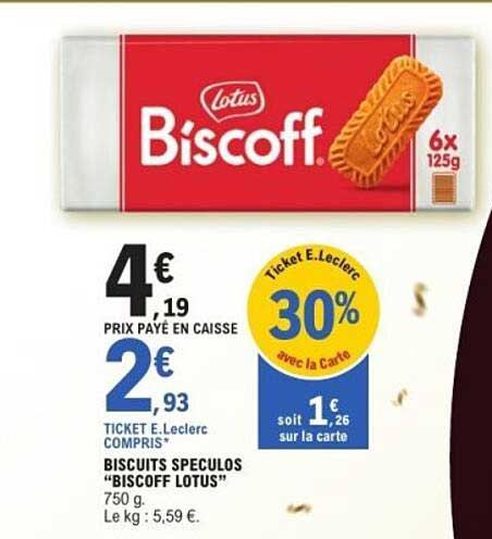 BISCUITS SPECULOS "BISCOFF LOTUS"