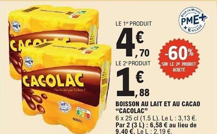 BOISSON AU LAIT ET AU CACAO "CACOLAC"