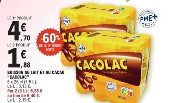 Boisson au lait et au cacao "CACOLAC"