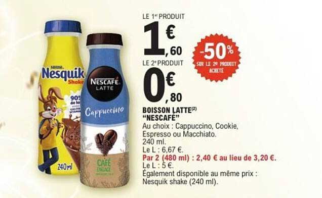 BOISSON LATTE(2) "NESCAFÉ"