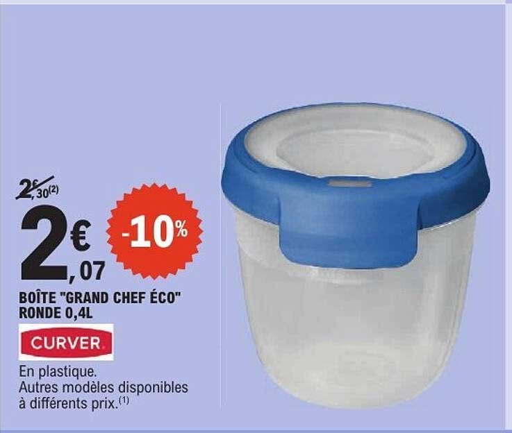 BOÎTE "GRAND CHEF ÉCO" RONDE 0,4L
