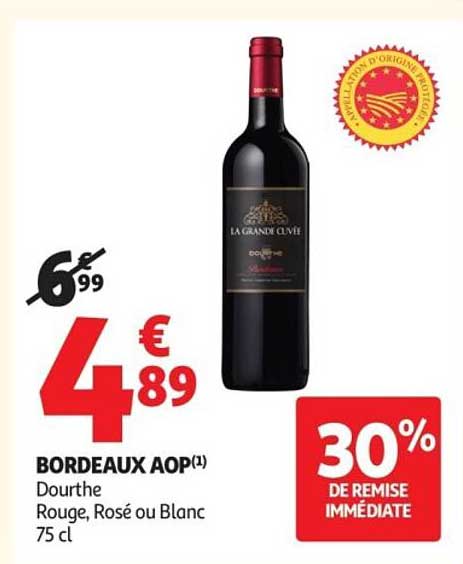 BORDEAUX AOP Dourthe Rouge, Rosé ou Blanc 75 cl
