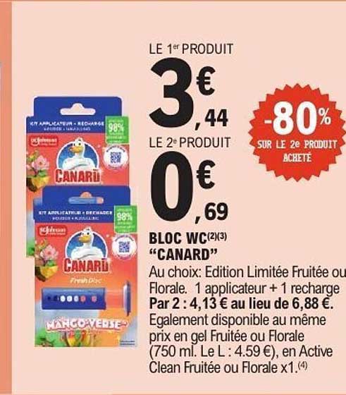 CANARD Bloc WC Édition Limitée Fruitée ou Florale