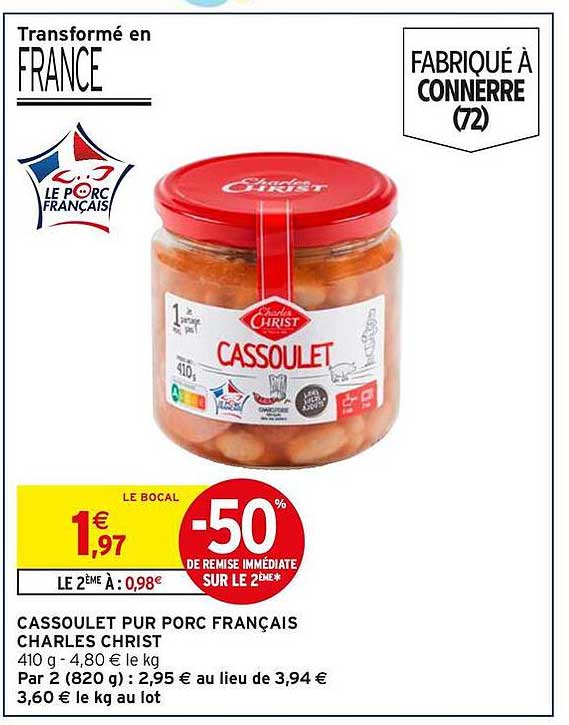 CASSOULET PUR PORC FRANÇAIS CHARLES CHRIST