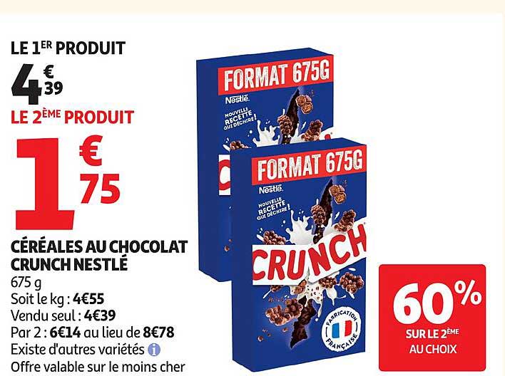 CÉRÉALES AU CHOCOLAT CRUNCH NESTLÉ