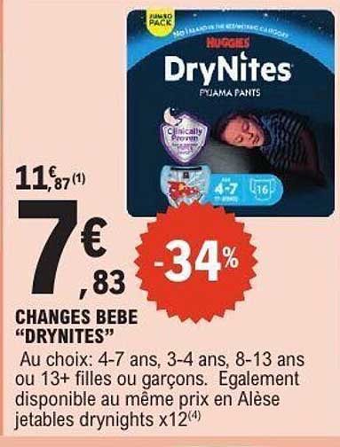 CHANGES BEBE "DRYNITES"