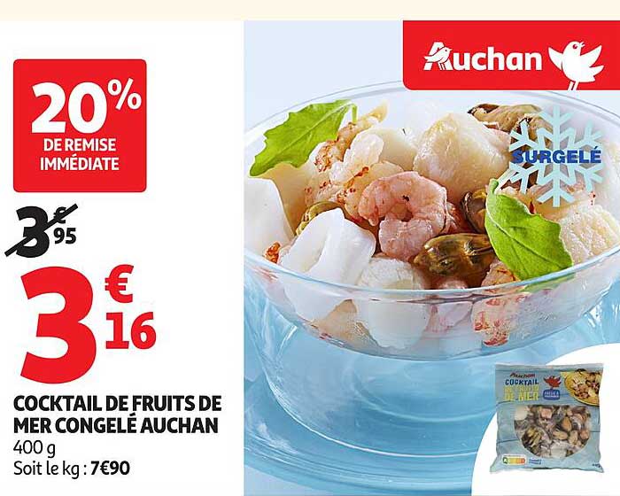 COCKTAIL DE FRUITS DE MER CONGELÉ AUCHAN