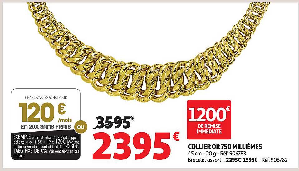 COLLIER OR 750 MILLIMÈRES