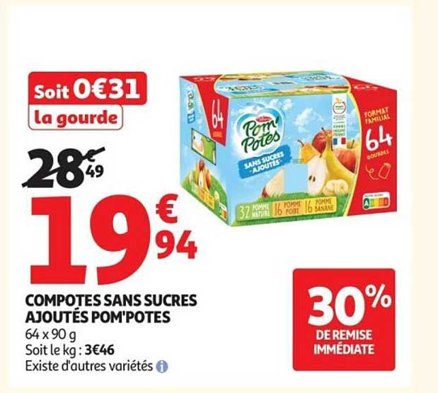 COMPOTES SANS SUCRES AJOUTÉS POM'POTES