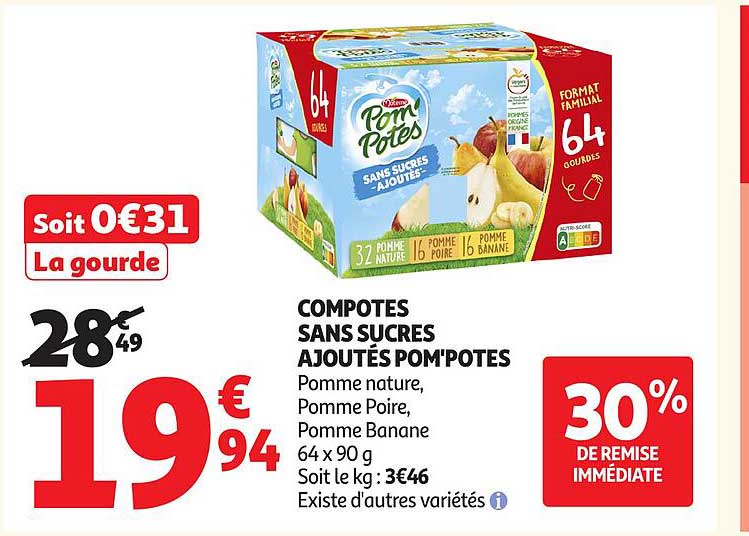 COMPOTES SANS SUCRES AJOUTÉS POM'POTES