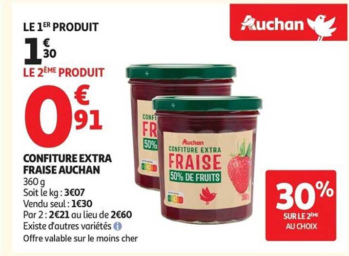CONFITURE EXTRA FRAISE AUCHAN