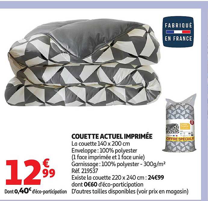 COUETTE ACTUEL IMPRIMÉE