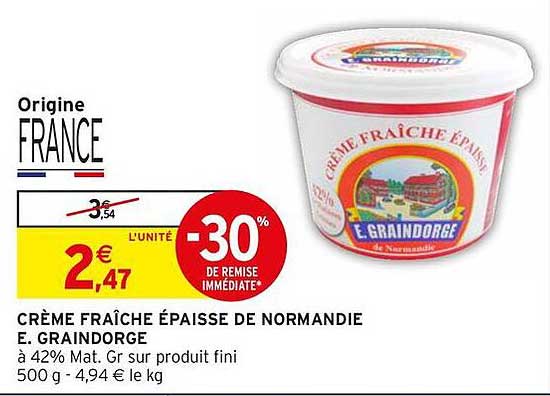 CRÈME FRAÎCHE ÉPAISSE DE NORMANDIE E. GRAINDORGE