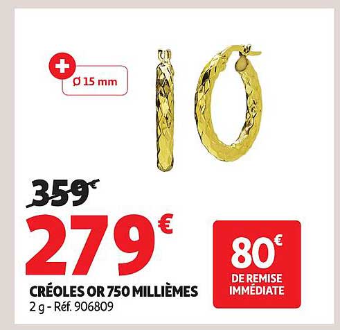 CRÉOLES OR 750 MILLiÈMES